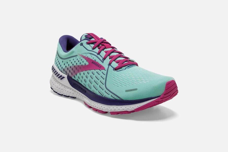 Brooks Adrenaline GTS 21 Road Running Shoes Womens - Turquoise/Pink - EWKDX-6581